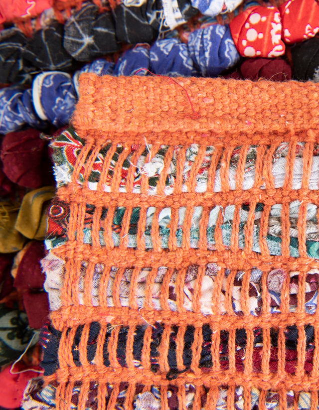 Multicolor 1' 2 x 5' 1 Braided Chindi Table Runner