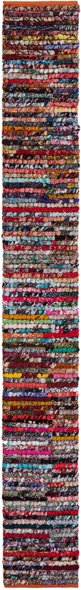 Multicolor 1' 2 x 10' Braided Chindi Table Runner