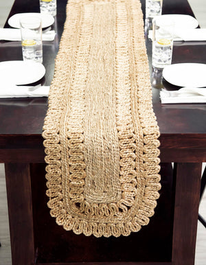 Natural 1' 2 x 6' 1 Braided Jute Table Runner
