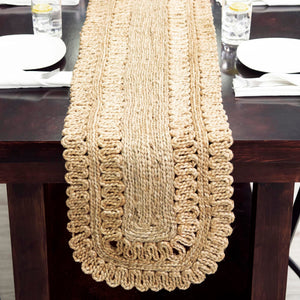 Natural 1' 2 x 8' Braided Jute Table Runner