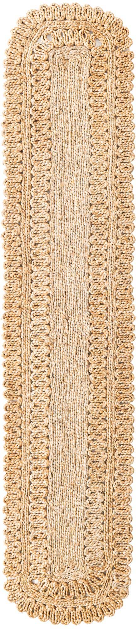 Natural 1' 2 x 6' 1 Braided Jute Table Runner
