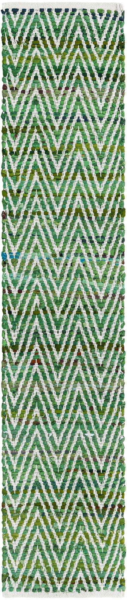 Green 1' 2 x 6' 1 Chindi Chevron Table Runner