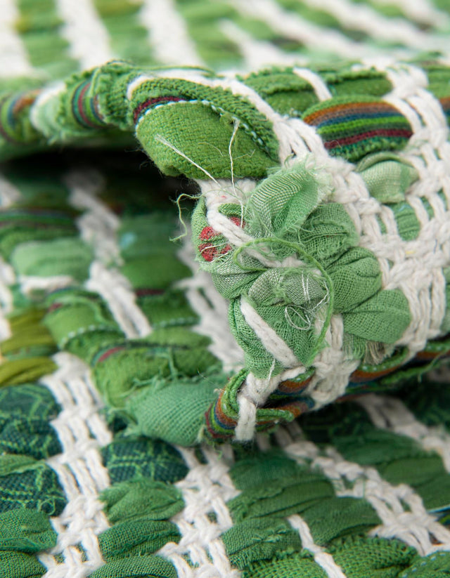 Green 1' 2 x 4' 1 Chindi Chevron Table Runner