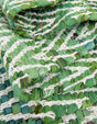 Green 1' 2 x 8' Chindi Chevron Table Runner