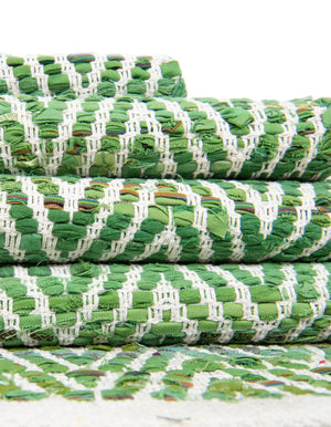 Green 1' 2 x 8' Chindi Chevron Table Runner