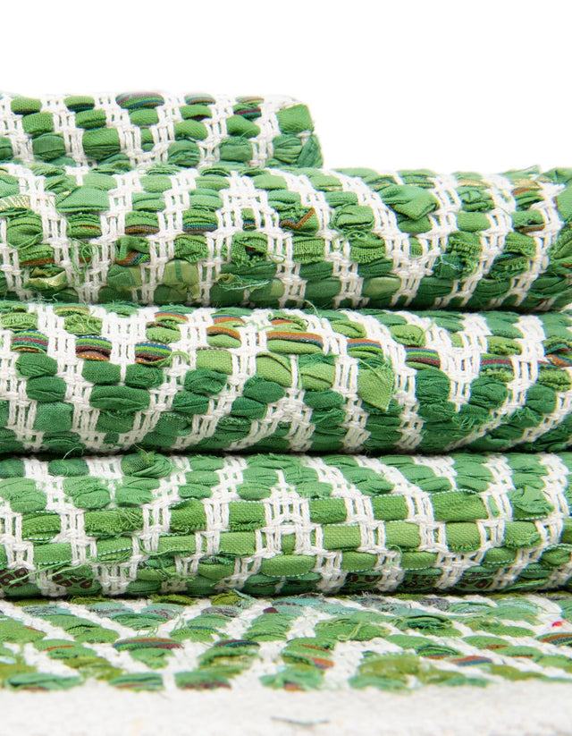 Green 1' 2 x 8' Chindi Chevron Table Runner