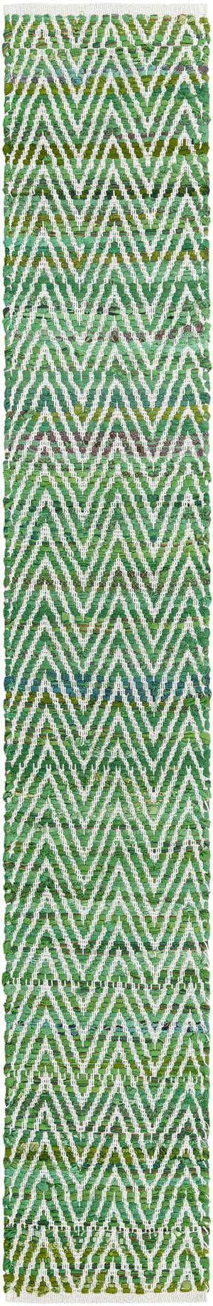 Green 1' 2 x 8' Chindi Chevron Table Runner
