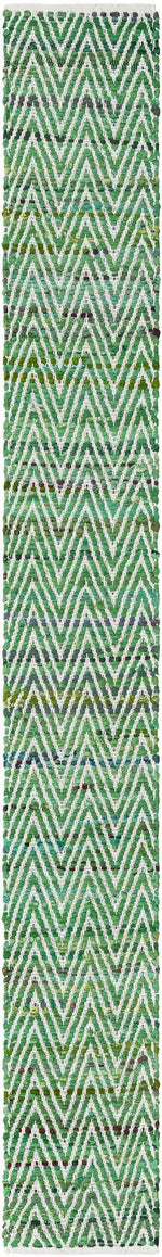 Green 1' 2 x 10' Chindi Chevron Table Runner