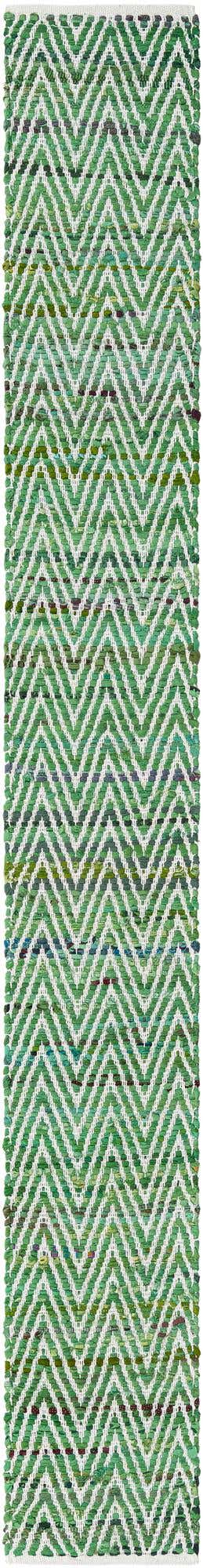 Green 1' 2 x 10' Chindi Chevron Table Runner
