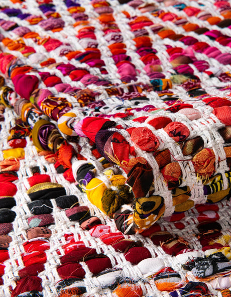 Multicolor 1' 2 x 4' 1 Chindi Chevron Table Runner Area Rug Decorative Dining Room Kitchen All Natural Material Table Cover 100% Denim Cotton All Natural Modern Geometric Carpet Dining Living Rooms Bathroom Dorm Decor for Sale at Rug Engine