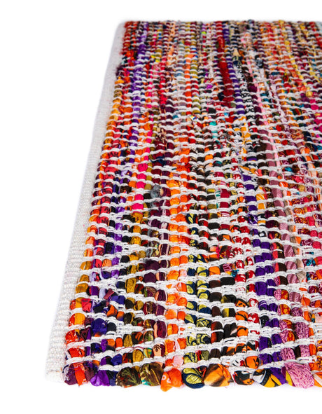 Multicolor 1' 2 x 6' 1 Chindi Chevron Table Runner Area Rug Decorative Dining Room Kitchen All Natural Material Table Cover 100% Denim Cotton All Natural Modern Geometric Carpet Dining Living Rooms Bathroom Dorm Decor for Sale at Rug Engine