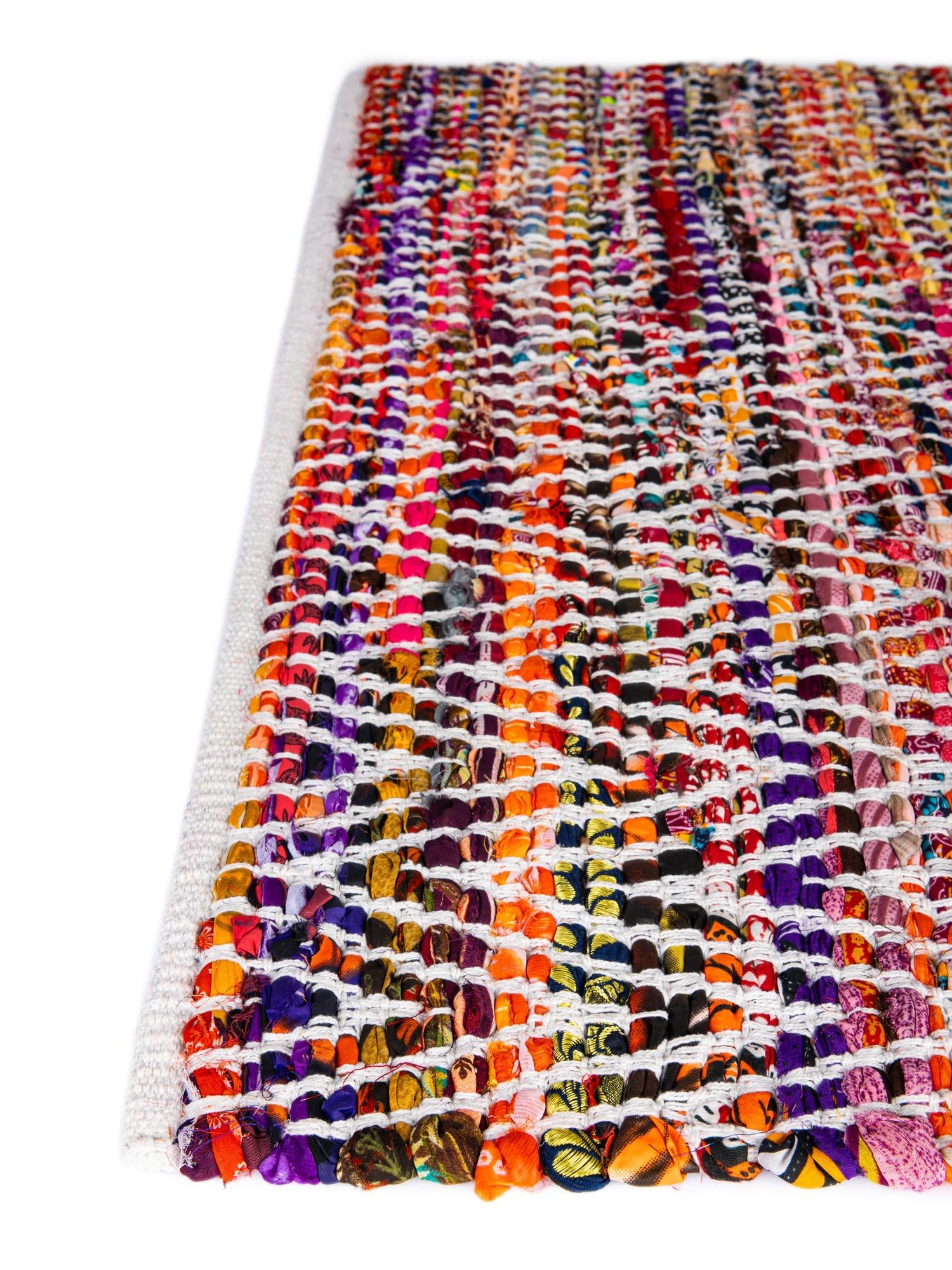 Multicolor 1' 2 x 4' 1 Chindi Chevron Table Runner Area Rug Decorative Dining Room Kitchen All Natural Material Table Cover 100% Denim Cotton All Natural Modern Geometric Carpet Dining Living Rooms Bathroom Dorm Decor for Sale at Rug Engine