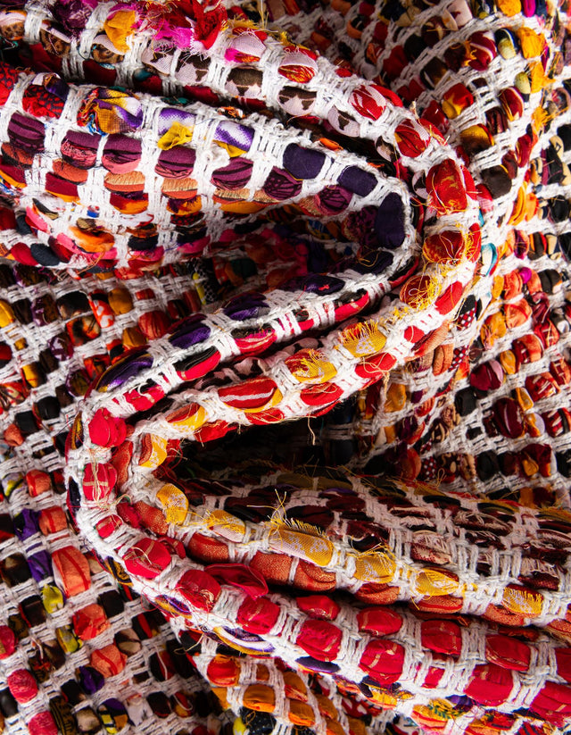 Multicolor 1' 2 x 4' 1 Chindi Chevron Table Runner