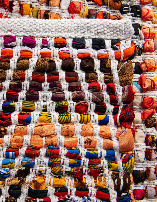 Multicolor 1' 2 x 4' 1 Chindi Chevron Table Runner