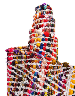 Multicolor 1' 2 x 5' 1 Chindi Chevron Table Runner