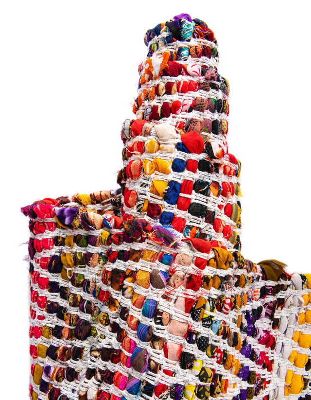 Multicolor 1' 2 x 5' 1 Chindi Chevron Table Runner