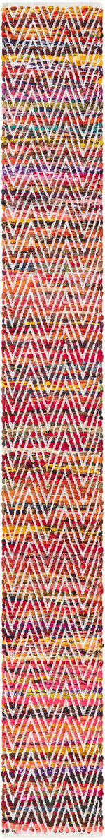 Multicolor 1' 2 x 10' Chindi Chevron Table Runner