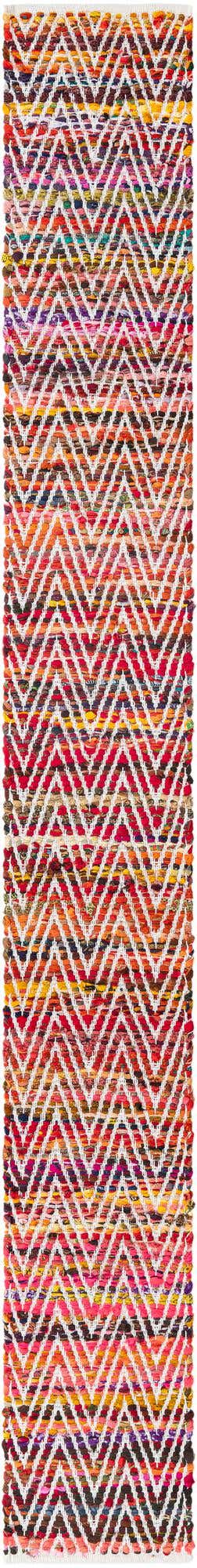 Multicolor 1' 2 x 10' Chindi Chevron Table Runner