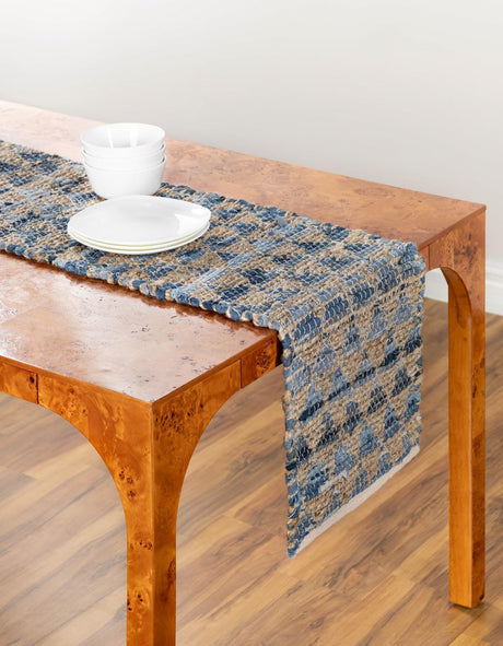 Navy Blue 1' 2 x 8' Chindi Jute Table Runner