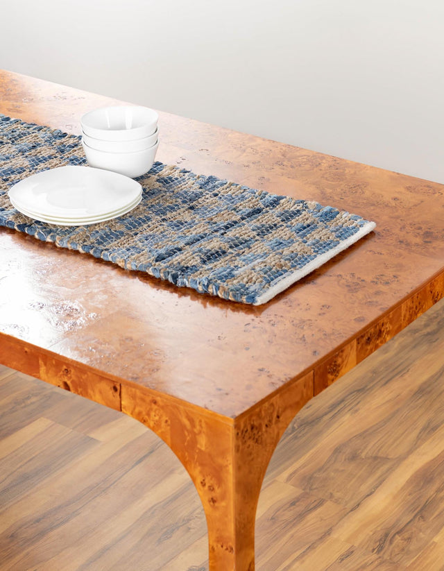 Navy Blue 1' 2 x 10' Chindi Jute Table Runner