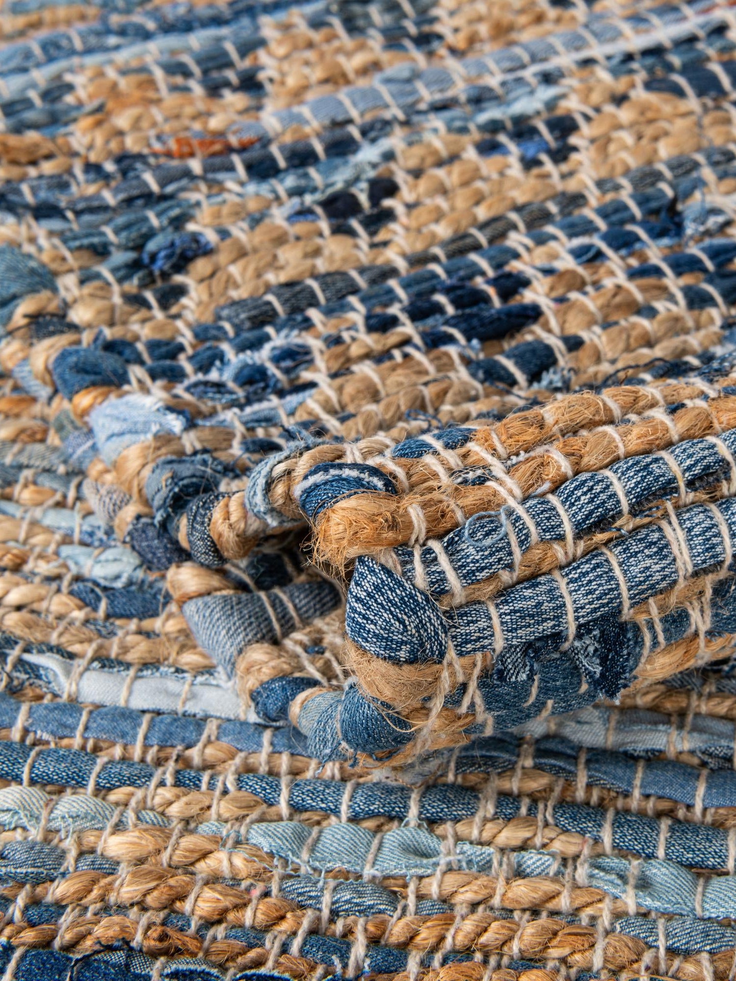 Navy Blue 1' 2 x 5' 1 Chindi Jute Table Runner Area Rug Decorative Dining Room Kitchen All Natural Material Table Cover Interior Design Home Decor Carpet Mat for Sale at Rug Engine