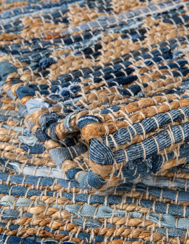 Navy Blue 1' 2 x 8' Chindi Jute Table Runner