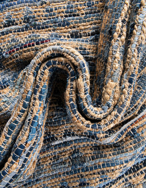 Navy Blue 1' 2 x 8' Chindi Jute Table Runner