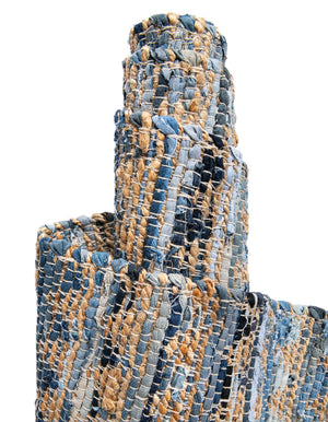 Navy Blue 1' 2 x 10' Chindi Jute Table Runner