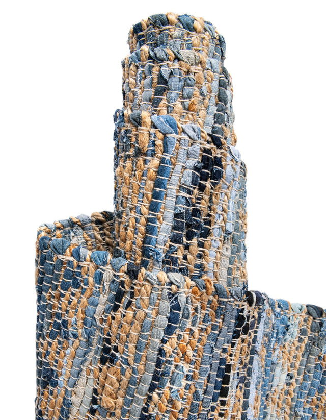 Navy Blue 1' 2 x 10' Chindi Jute Table Runner