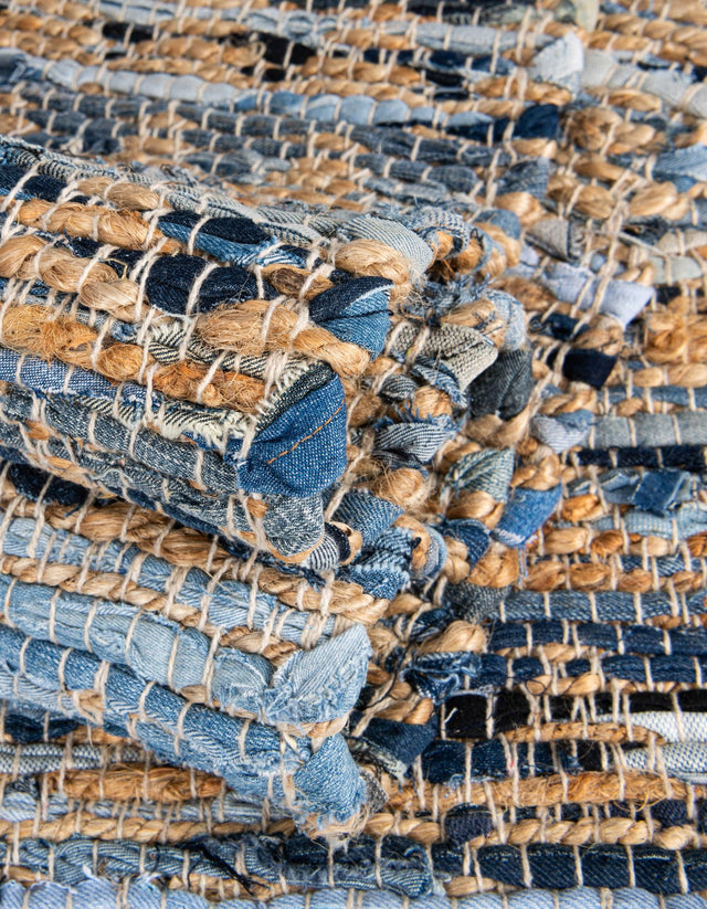 Navy Blue 1' 2 x 8' Chindi Jute Table Runner