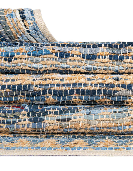 Navy Blue 1' 2 x 10' Chindi Jute Table Runner Area Rug Decorative Dining Room Kitchen All Natural Material Table Cover Interior Design Home Decor Carpet Mat for Sale at Rug Engine