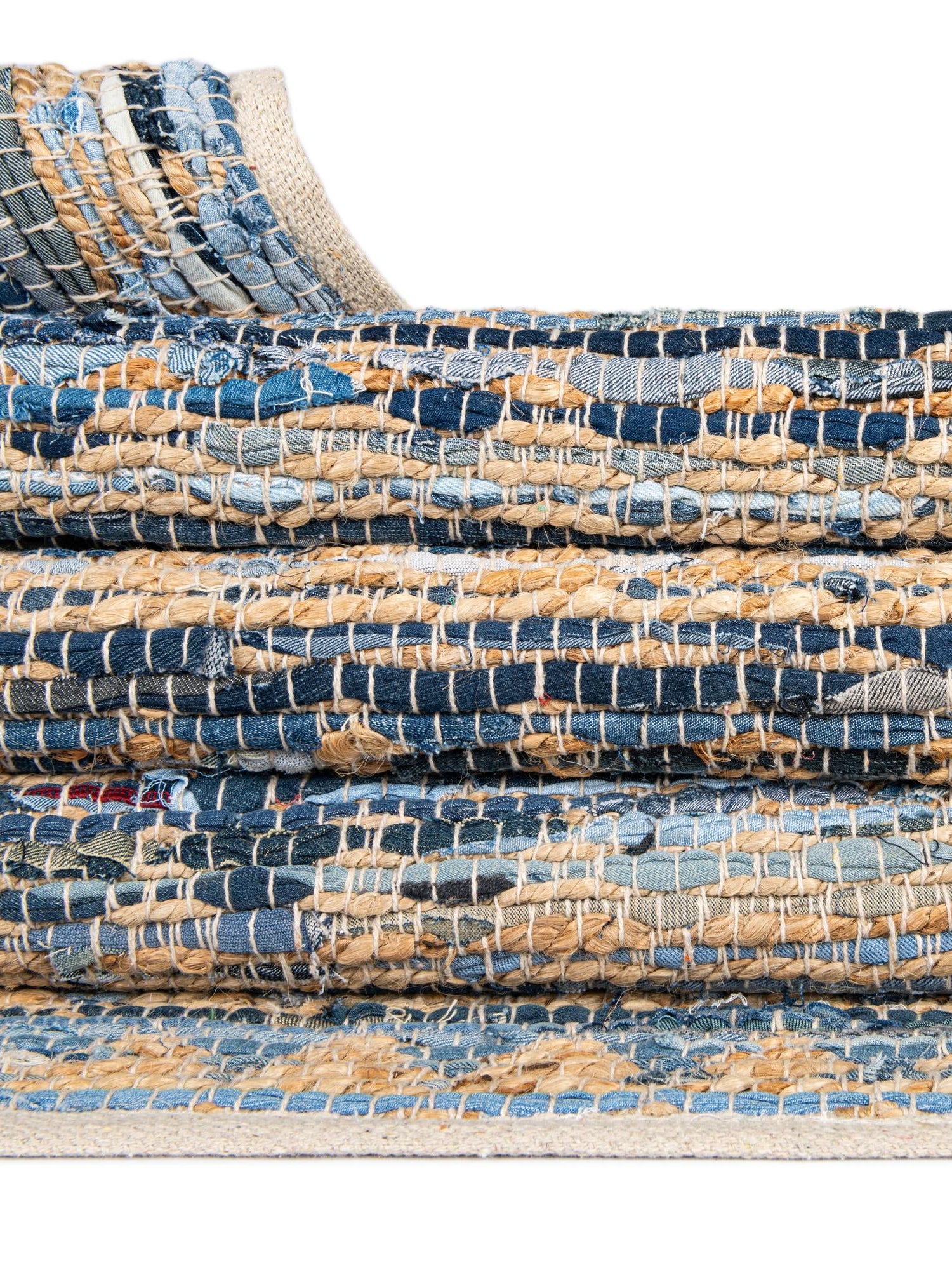 Navy Blue 1' 2 x 8' Chindi Jute Table Runner Area Rug Decorative Dining Room Kitchen All Natural Material Table Cover Interior Design Home Decor Carpet Mat for Sale at Rug Engine