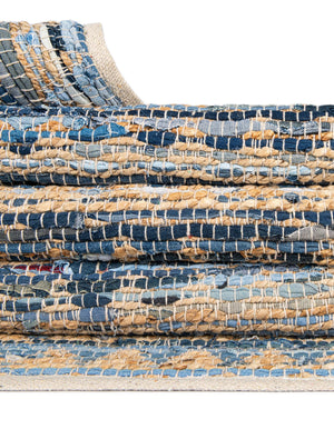 Navy Blue 1' 2 x 8' Chindi Jute Table Runner