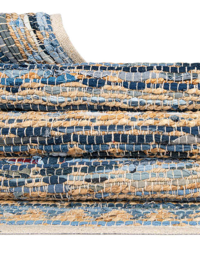Navy Blue 1' 2 x 8' Chindi Jute Table Runner
