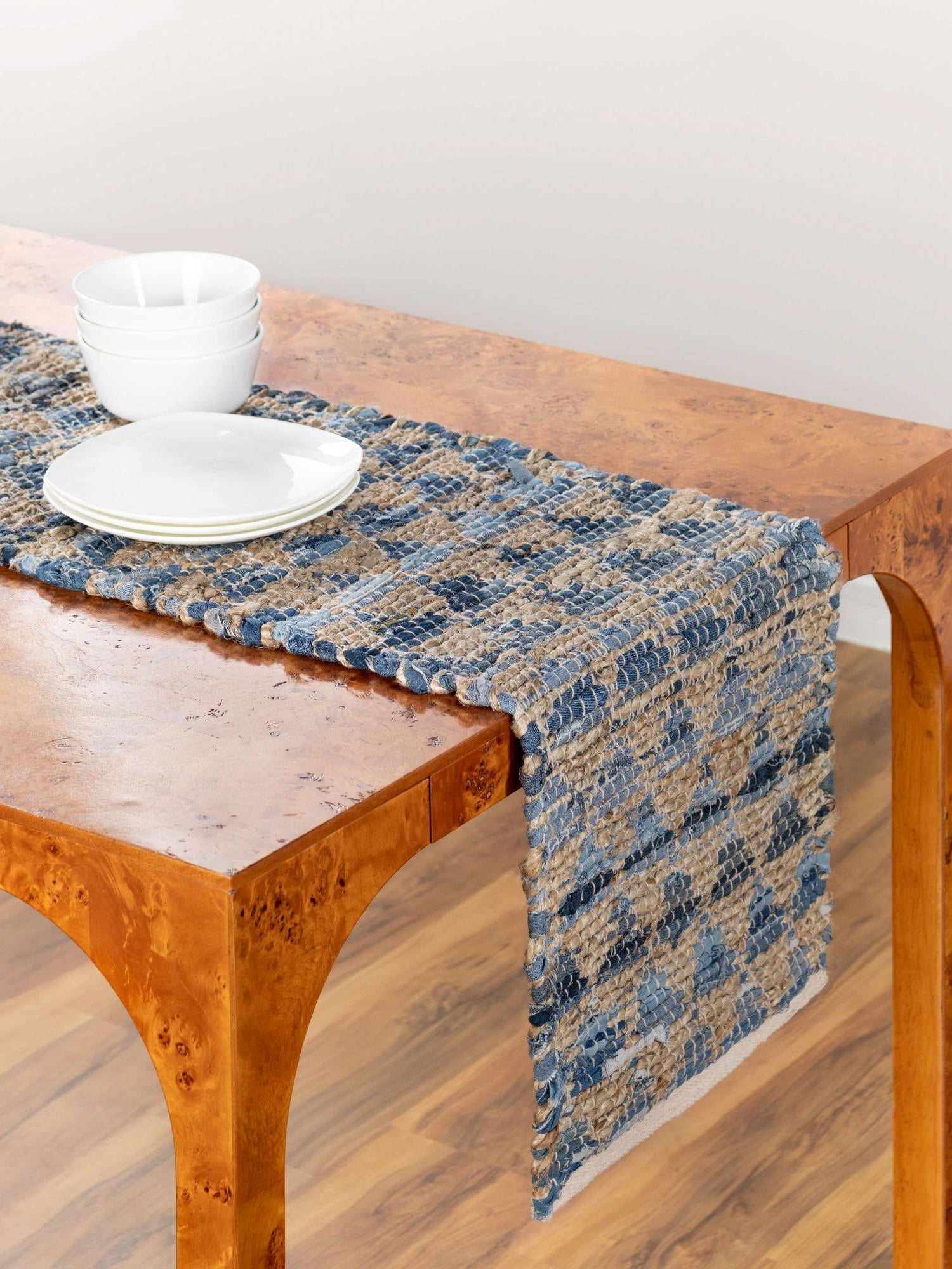 Navy Blue 1' 2 x 8' Chindi Jute Table Runner Area Rug Decorative Dining Room Kitchen All Natural Material Table Cover Interior Design Home Decor Carpet Mat for Sale at Rug Engine