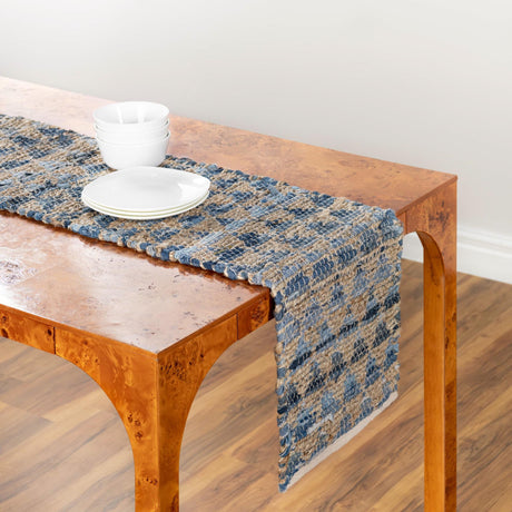 Navy Blue 1' 2 x 8' Chindi Jute Table Runner Area Rug Decorative Dining Room Kitchen All Natural Material Table Cover Interior Design Home Decor Carpet Mat for Sale at Rug Engine