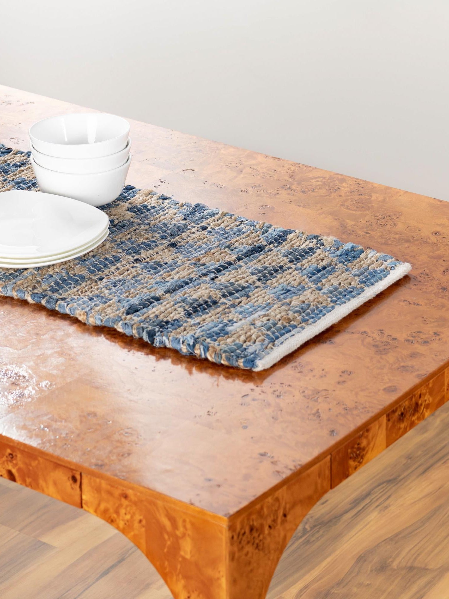Navy Blue 1' 2 x 10' Chindi Jute Table Runner Area Rug Decorative Dining Room Kitchen All Natural Material Table Cover Interior Design Home Decor Carpet Mat for Sale at Rug Engine