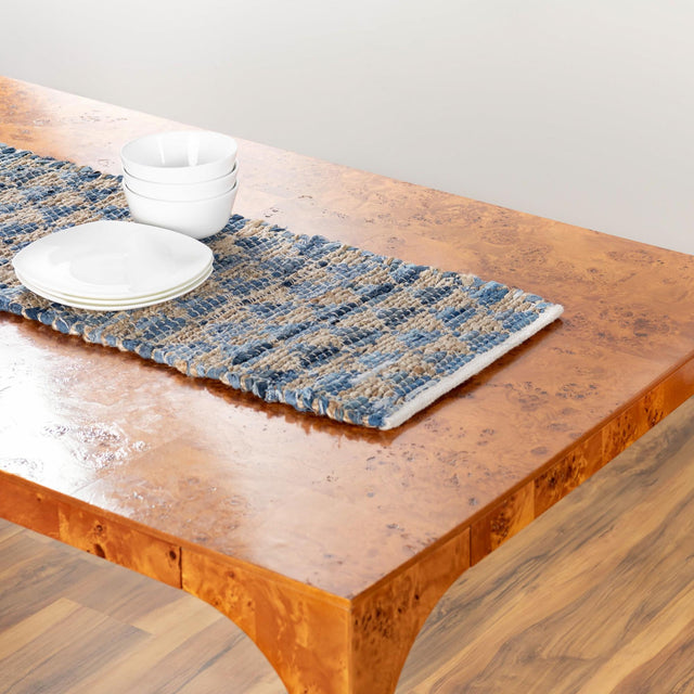 Navy Blue 1' 2 x 8' Chindi Jute Table Runner