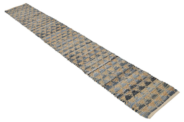 Navy Blue 1' 2 x 10' Chindi Jute Table Runner