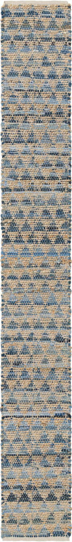 Navy Blue 1' 2 x 10' Chindi Jute Table Runner