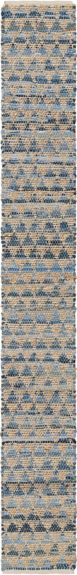 Navy Blue 1' 2 x 10' Chindi Jute Table Runner