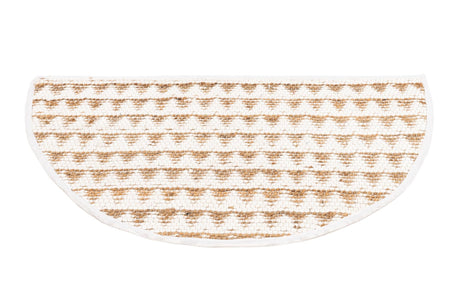 White 2' 2 x 3' 7 Chindi Jute Hearth Half-Round Semicircle Area Rug Interior Design Home Decor Carpet Mat for Sale at Rug Engine