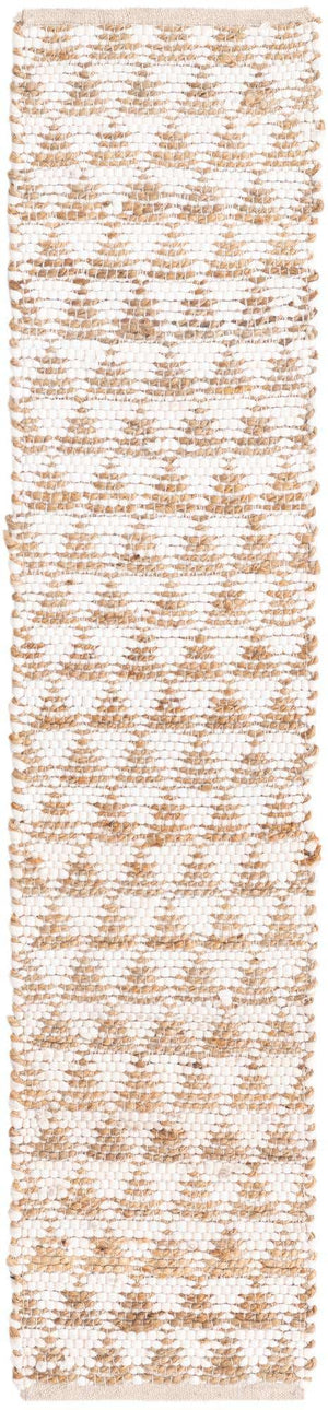 White 1' 2 x 6' 1 Chindi Jute Table Runner