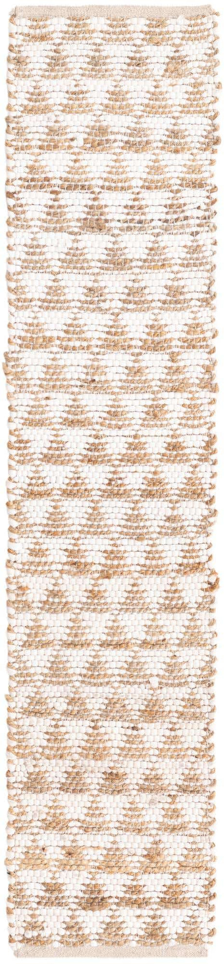 White 1' 2 x 6' 1 Chindi Jute Table Runner