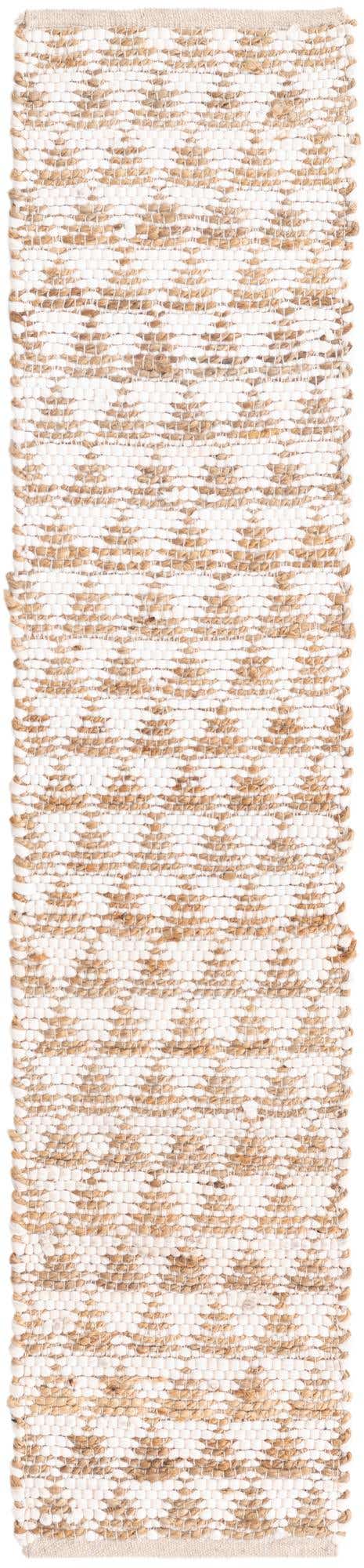 White 1' 2 x 6' 1 Chindi Jute Table Runner