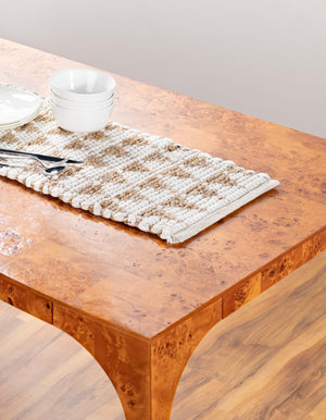 White 1' 2 x 8' Chindi Jute Table Runner