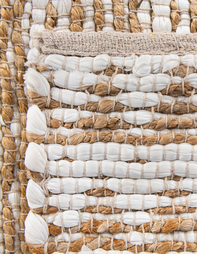 White 1' 2 x 10' Chindi Jute Table Runner