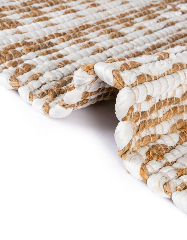 White 1' 2 x 10' Chindi Jute Table Runner
