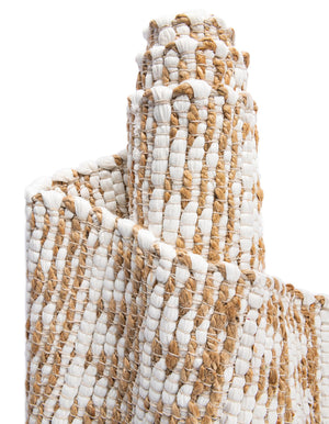 White 1' 2 x 10' Chindi Jute Table Runner