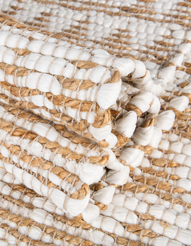 White 1' 2 x 10' Chindi Jute Table Runner